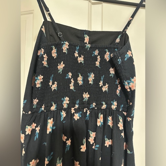 Hollister Floral Print Black Lined Button Mini Dress Size Medium Womens - Picture 6 of 10